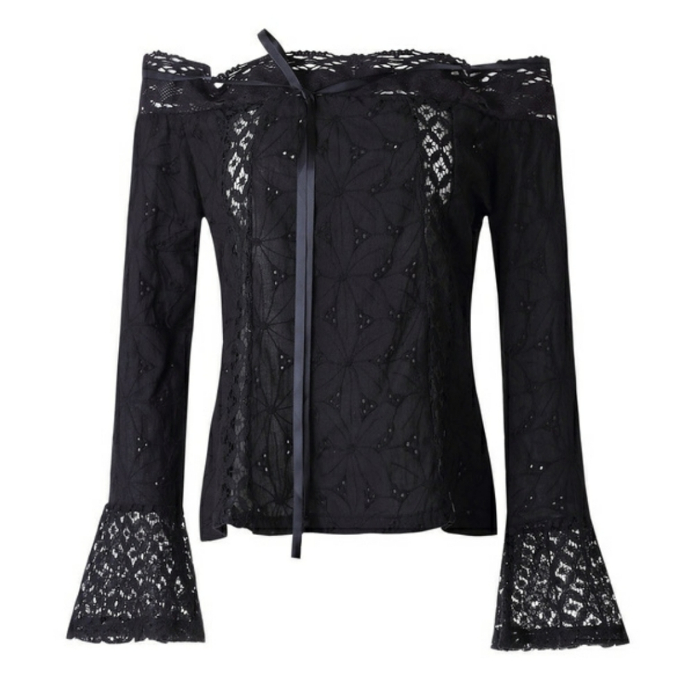💋EMBROIDERED BOJO OFF-SHOULDER PEASANT TOP!!!